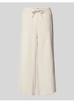 Spodnie lniane o kroju regular fit z elastycznym pasem ze sklepu Peek&Cloppenburg  w kategorii Spodnie damskie - zdjęcie 170581425
