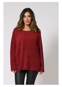 Plus Size Company Sweter &quot;Gural&quot; w kolorze bordowym ze sklepu Limango Polska w kategorii Swetry damskie - zdjęcie 170582175