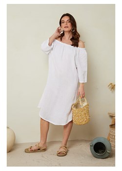 Le Monde du Lin Lniana sukienka w kolorze białym ze sklepu Limango Polska w kategorii Sukienki - zdjęcie 170583849