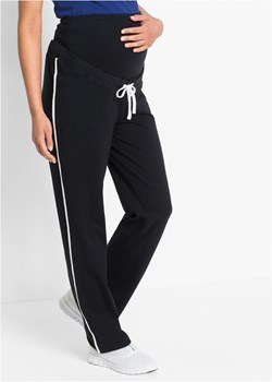 Spodnie dresowe ciążowe ze stretchem, z bawełny organicznej ze sklepu bonprix w kategorii Spodnie ciążowe - zdjęcie 170589319
