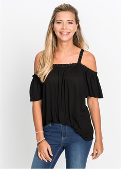 Shirt cold-shoulder z koronką ze sklepu bonprix w kategorii Bluzki damskie - zdjęcie 170589968