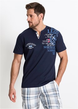 T-shirt z dekoltem henley i nadrukiem ze sklepu bonprix w kategorii T-shirty męskie - zdjęcie 170589996