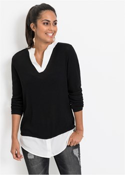 Sweter z koszulową wstawką ze sklepu bonprix w kategorii Swetry damskie - zdjęcie 170590535