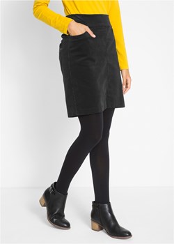 Spódnica sztruksowa z bawełny ze stretchem, z wygodnym paskiem ze sklepu bonprix w kategorii Spódnice - zdjęcie 170590705