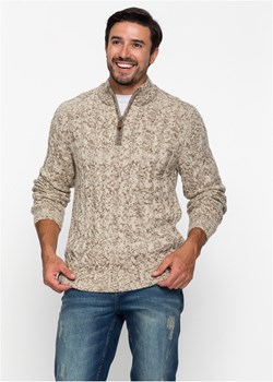 Sweter ze stójką z zamkiem ze sklepu bonprix w kategorii Swetry męskie - zdjęcie 170591946