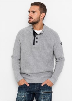 Sweter ze stójką z bawełny z recyklingu ze sklepu bonprix w kategorii Swetry męskie - zdjęcie 170592256