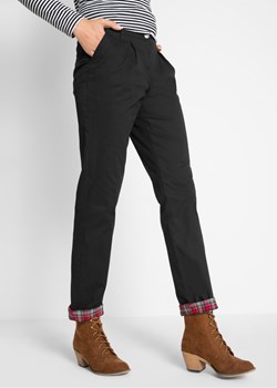 Spodnie chino ocieplane ze sklepu bonprix w kategorii Spodnie damskie - zdjęcie 170592445