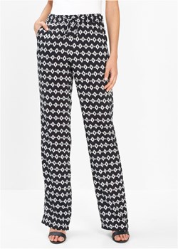 Spodnie z gumką w talii, z wiskozy z nadrukiem ze sklepu bonprix w kategorii Spodnie damskie - zdjęcie 170593318