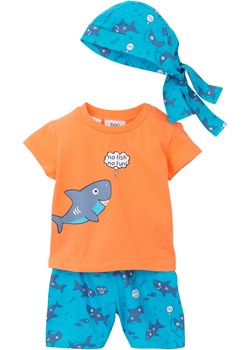 Koszulka niemowlęca + bermudy + bandana (3 szt.), bawełna organiczna ze sklepu bonprix w kategorii Komplety niemowlęce - zdjęcie 170593509