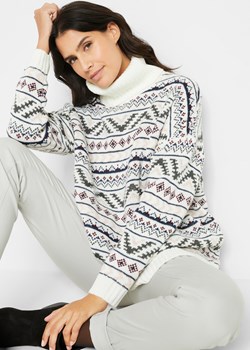 Sweter w norweski wzór ze sklepu bonprix w kategorii Swetry damskie - zdjęcie 170594417
