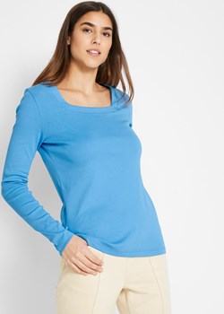 Shirt z długim rękawem i dekoltem karo (2 szt.) ze sklepu bonprix w kategorii Bluzki damskie - zdjęcie 170594517