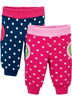 Spodnie dresowe niemowlęce (2 pary), bawełna  ekologiczna ze sklepu bonprix w kategorii Spodnie i półśpiochy - zdjęcie 170594576