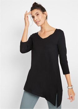 Długi shirt z asymetryczną linią dołu i rozcięciami po bokach ze sklepu bonprix w kategorii Bluzki damskie - zdjęcie 170594628