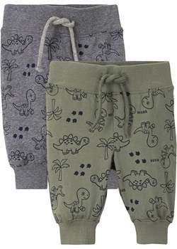 Spodnie niemowlęce shirtowe (2 szt.), bawełna organiczna ze sklepu bonprix w kategorii Spodnie i półśpiochy - zdjęcie 170594636