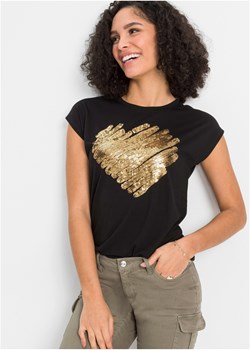 Shirt z cekinami ze sklepu bonprix w kategorii Bluzki damskie - zdjęcie 170594759