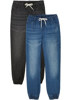 Dżinsy chłopięce z gumką w talii (2 pary) ze sklepu bonprix w kategorii Spodnie chłopięce - zdjęcie 170594807