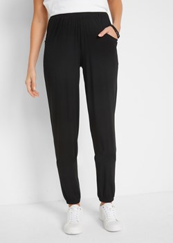 Spodnie z dżerseju  z wygodnym paskiem i elastycznym dołem nogawek ze sklepu bonprix w kategorii Spodnie damskie - zdjęcie 170594939