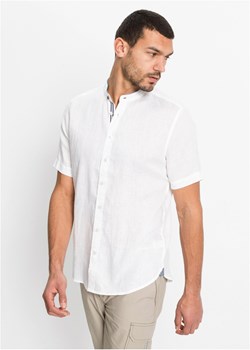 Koszula lniana z krótkim rękawem i stójką ze sklepu bonprix w kategorii Koszule męskie - zdjęcie 170595158