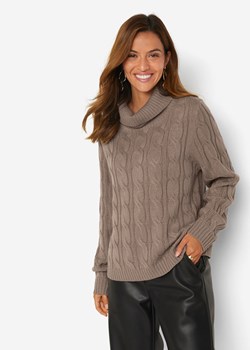 Sweter z golfem, w warkocze ze sklepu bonprix w kategorii Swetry damskie - zdjęcie 170596067