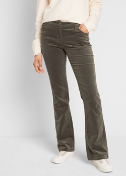 Spodnie sztruksowe ze stretchem Bootcut ze sklepu bonprix w kategorii Spodnie damskie - zdjęcie 170596175