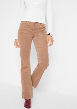 Spodnie sztruksowe ze stretchem Bootcut ze sklepu bonprix w kategorii Spodnie damskie - zdjęcie 170596177
