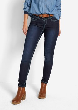 Dżinsy Skinny Mid Waist, kontrastowe szwy ze sklepu bonprix w kategorii Jeansy damskie - zdjęcie 170596796