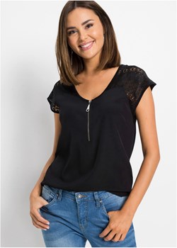 Shirt z koronkową wstawką ze sklepu bonprix w kategorii Bluzki damskie - zdjęcie 170596937