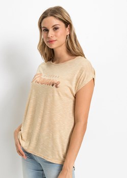 Długi shirt z wypukłym napisem ze sklepu bonprix w kategorii Bluzki damskie - zdjęcie 170597478