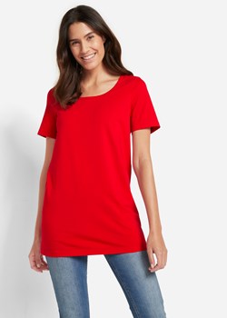 Długi t-shirt basic (2 szt.), krótki rękaw ze sklepu bonprix w kategorii Bluzki damskie - zdjęcie 170597487