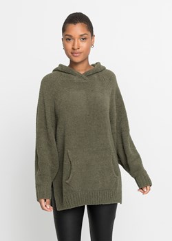 Sweter z kapturem z polaru baranka ze sklepu bonprix w kategorii Swetry damskie - zdjęcie 170598366