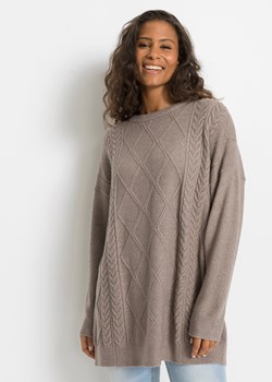 Sweter oversize w warkocze ze sklepu bonprix w kategorii Swetry damskie - zdjęcie 170598565