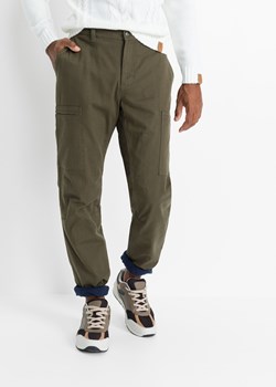 Spodnie ocieplane bojówki ze stretchem, Regular Fit Straight ze sklepu bonprix w kategorii Spodnie męskie - zdjęcie 170598656