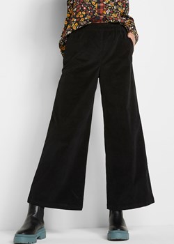Szerokie spodnie sztruksowe high-waist z wygodnym paskiem w talii, dł. do kostki ze sklepu bonprix w kategorii Spodnie damskie - zdjęcie 170598767