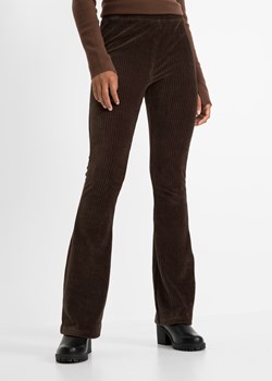 Spodnie sztruksowe z poszerzanymi nogawkami ze sklepu bonprix w kategorii Spodnie damskie - zdjęcie 170598787