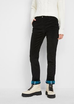 Spodnie sztruksowe ocieplane ze sklepu bonprix w kategorii Spodnie damskie - zdjęcie 170599849