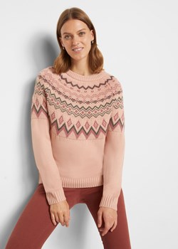 Sweter z płytkim dekoltem, w norweski wzór ze sklepu bonprix w kategorii Swetry damskie - zdjęcie 170599856