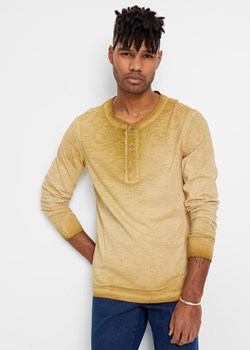 Shirt z dekoltem henley i efektem wytarcia, długi rękaw ze sklepu bonprix w kategorii T-shirty męskie - zdjęcie 170600427