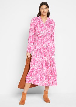 Lekka sukienka midi z kreszowanej wiskozy z falbanami i kieszeniami ze sklepu bonprix w kategorii Sukienki - zdjęcie 170600665