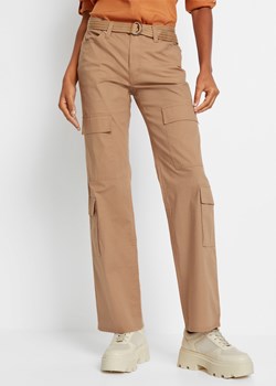 Spodnie bojówki z paskiem ze sklepu bonprix w kategorii Spodnie damskie - zdjęcie 170601425