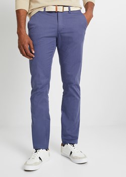 Spodnie chino ze stretchem, w wygodnym fasonie z paskiem, Regular Fit Straight ze sklepu bonprix w kategorii Spodnie męskie - zdjęcie 170601867