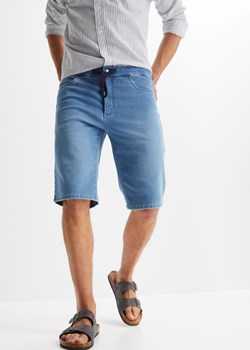 Bermudy dresowe w optyce dżinsowych, w wygodnym fasonie, Regular Fit ze sklepu bonprix w kategorii Jeansy męskie - zdjęcie 170602075