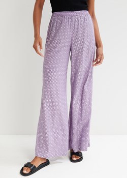 Spodnie Marlena z nadrukiem i wygodnym wysokim paskiem w talii ze sklepu bonprix w kategorii Spodnie damskie - zdjęcie 170602129