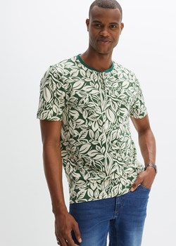 Shirt z dekoltem henley, krótki rękaw ze sklepu bonprix w kategorii T-shirty męskie - zdjęcie 170602987