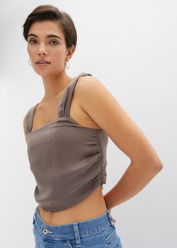 Bluzka satynowa bez rękawów ze sklepu bonprix w kategorii Bluzki damskie - zdjęcie 170603015