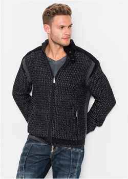 Sweter rozpinany w strukturalny wzór ze sklepu bonprix w kategorii Swetry męskie - zdjęcie 170604406