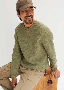 Sweter z bawełny z recyklingu ze sklepu bonprix w kategorii Swetry męskie - zdjęcie 170604547