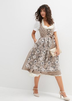 Sukienka w ludowym stylu w żakardowy deseń, z haftowanym fartuchem (2 części) ze sklepu bonprix w kategorii Sukienki - zdjęcie 170604557