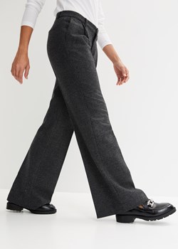 Spodnie w optyce wełnianych, z szerokimi nogawkami ze sklepu bonprix w kategorii Spodnie damskie - zdjęcie 170604817