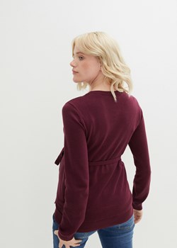 Sweter ciążowy z 100% bawełny, z wiązanym paskiem ze sklepu bonprix w kategorii Swetry ciążowe - zdjęcie 170605177