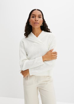 Sweter z dekoltem w serek i rozcięciami po bokach ze sklepu bonprix w kategorii Swetry damskie - zdjęcie 170605706